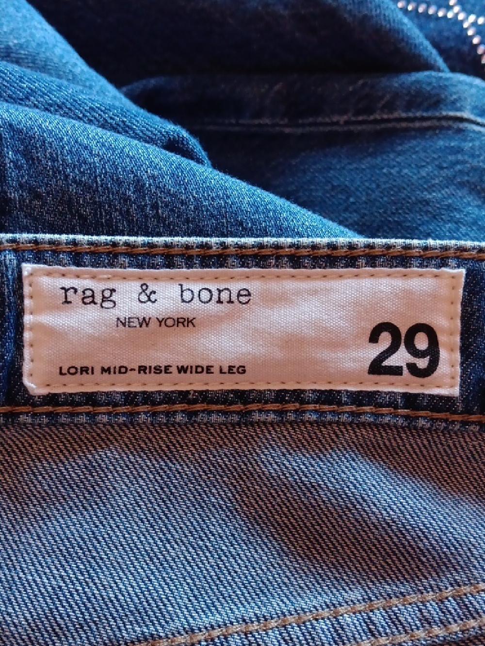 Rag & Bone Lori Mid Rise Wide Leg Jeans in Covington Wash, Size 29 NWT - Picture 9 of 13